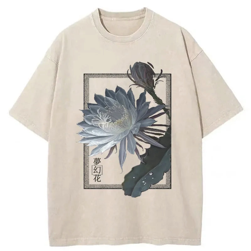 Japanese Hallucinogenic Epiphyllum Washed T-shirt