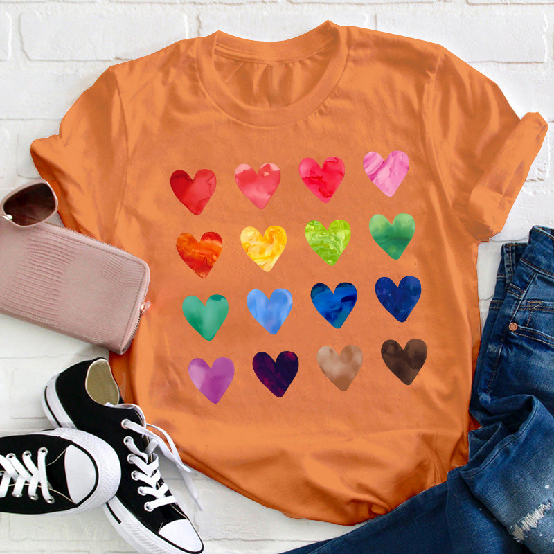 Colorful Love Combination Teacher T-Shirt