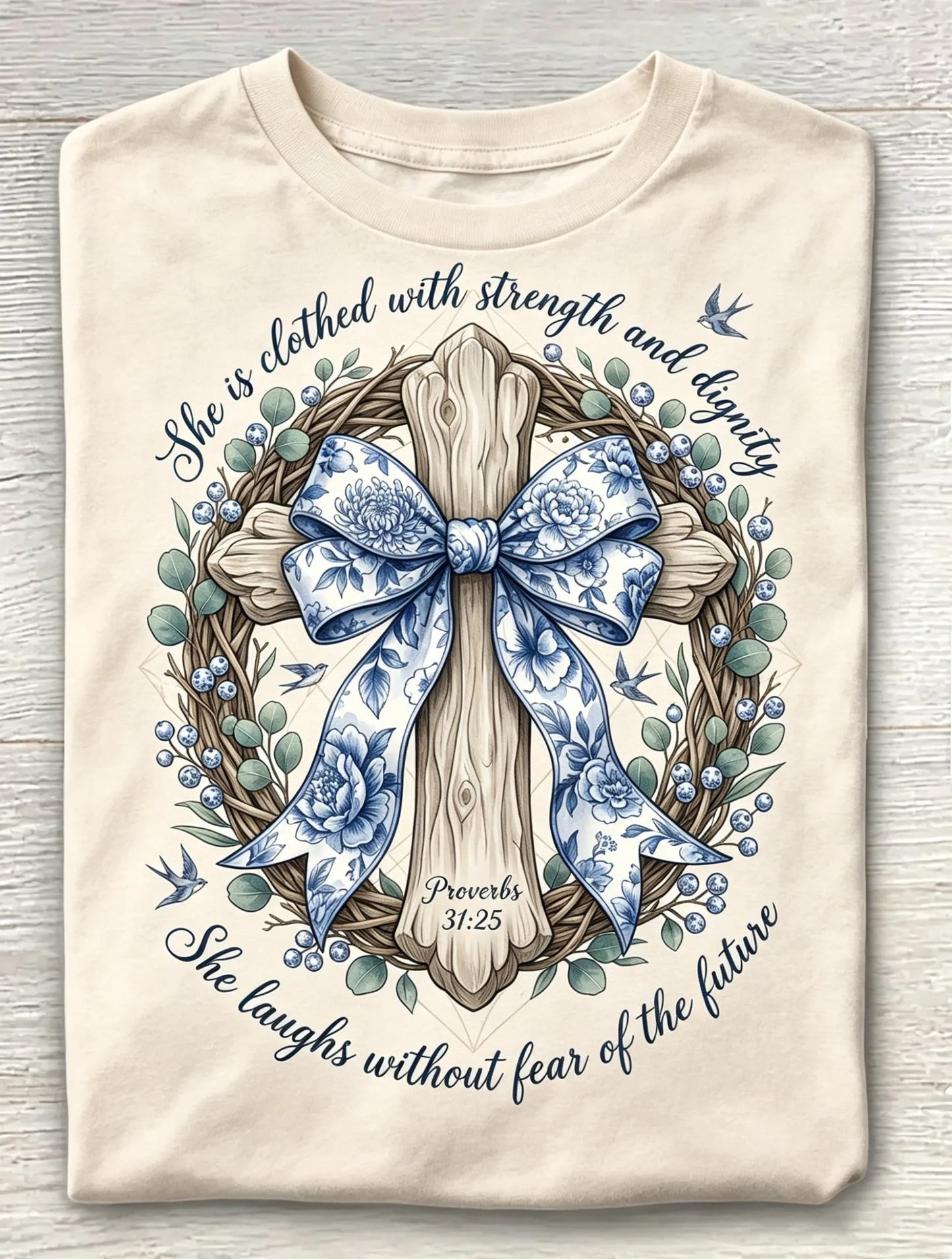Women Crew Neck Short Sleeve Christian Floral Bible Verse Graphic Casual T-Shirt