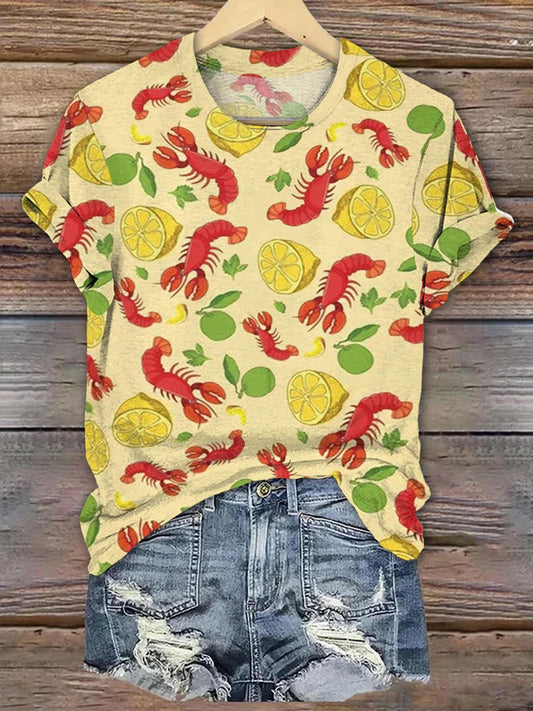 Funny Crawfish Boil Printed T-shirt