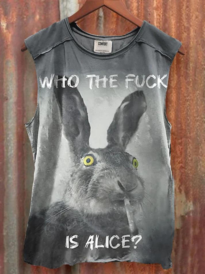 Who The Fuck Bunny Vintage Tank Top