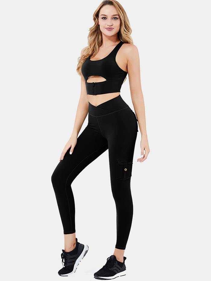 Frock Style Pocket  Supercool Tight Fitting Gym Suit