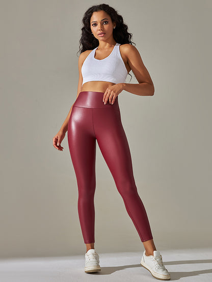 Skinny Wrap High-Waisted Solid Color Leggings