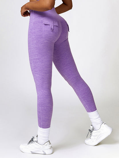 Skinny Leg Wrap Contrast Color High-Waisted Tights Leggings