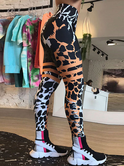 Fashion Leopard Print Empire Tight Running Fitness Yoga Leggings