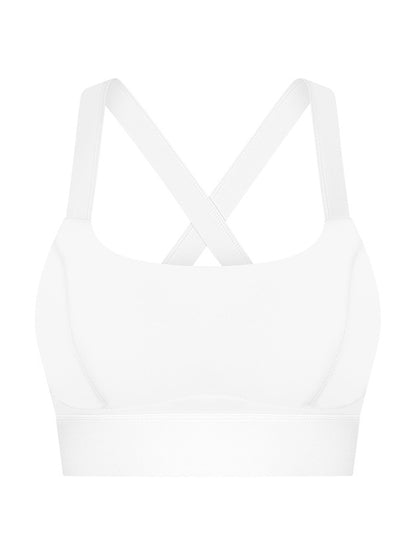 Skinny Wrap Back Cross Yoga Tops Solid Color Spaghetti-Neck Bra