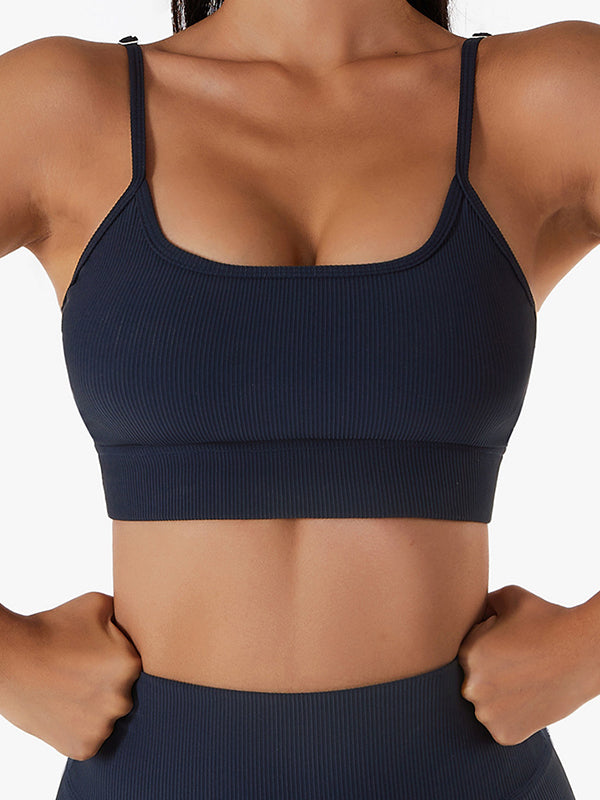 Solid Gather Yoga Bra