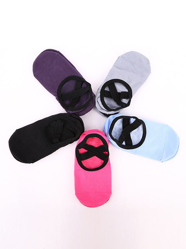 Ballet Cross Strap Yoga Edging Open Back Silicone Non-Slip Sports Dance Socks