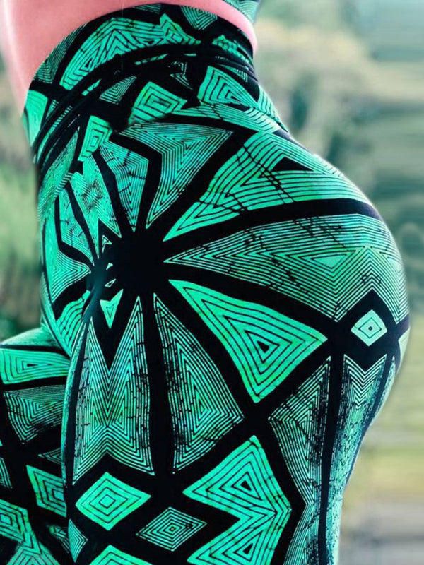 Sexy Geometric Printing High Waist Yoga Leggings