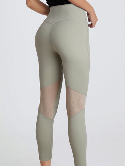 High-Waist Hip-Lifting  Peach Hip Tight-Fitting Mesh Quick-Drying Fitness Leggings