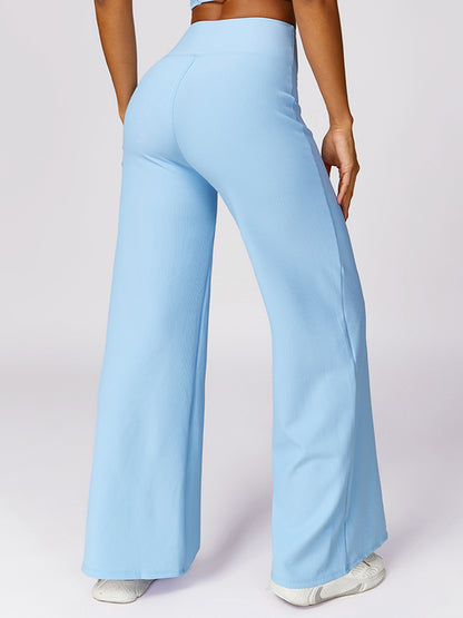 Loose Wrap High-Waisted Solid Color Athletic Pants