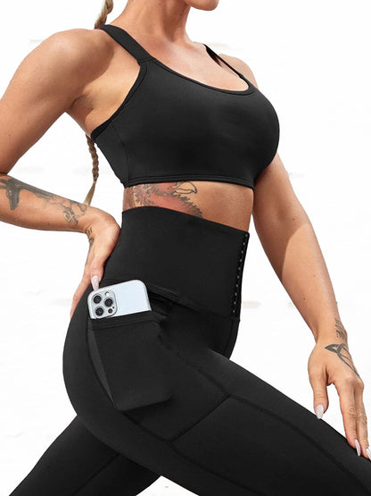 High Waist Pocket Girdle Sports Leggings