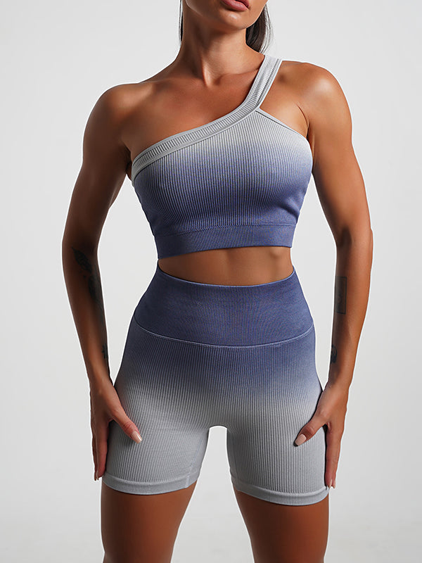 Skinny Sleeveless Gradient Yoga Suits