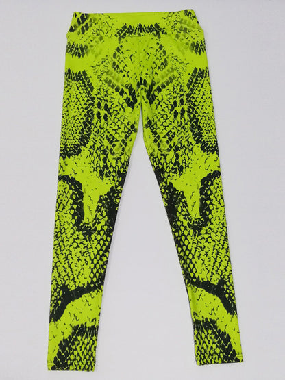 High-Waisted Red Snake Print Leggings