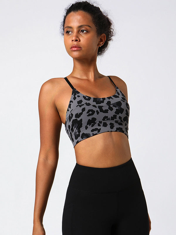 Leopard Print Sling Sports Bra