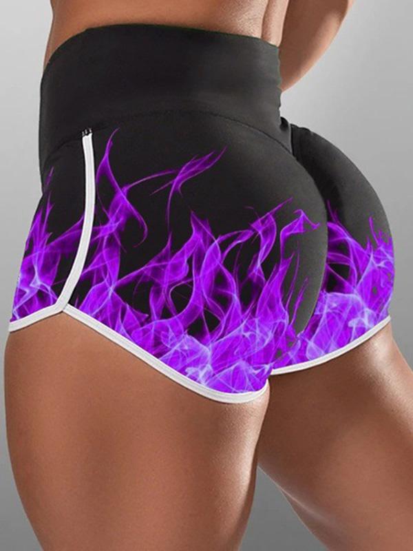 Printed Fire Sports Shorts