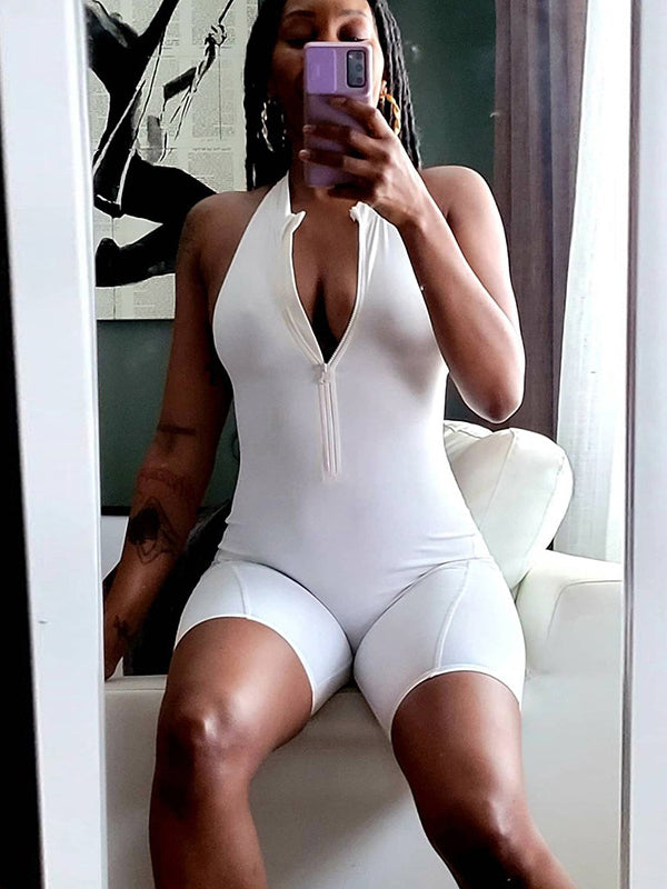 Sexy Backless High Waist Sleeveless Tight Hip Sports Romper