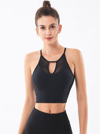 Mesh Hollow Gathered Shockproof Sports Bra