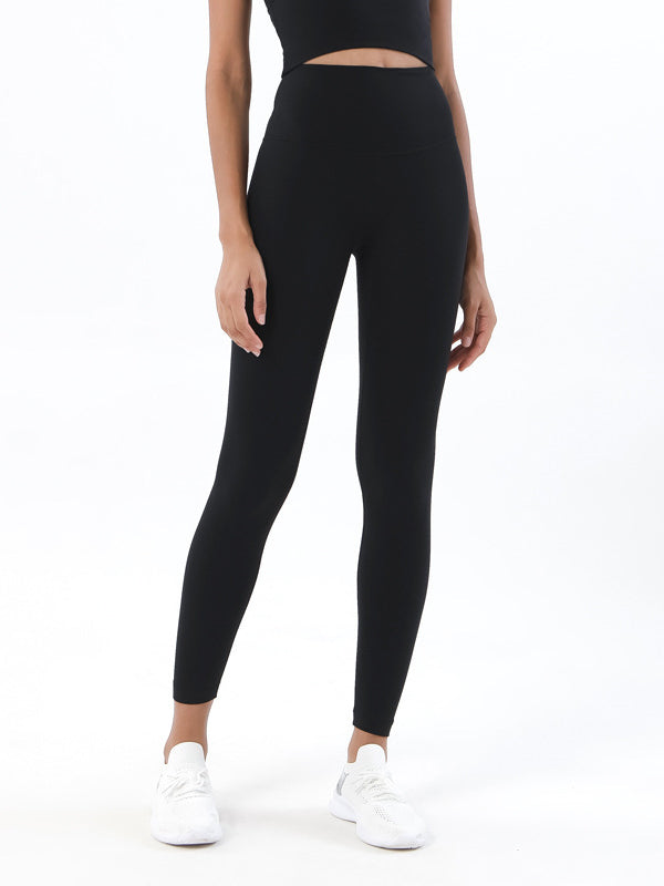 High-Waisted Pockets Solid Color Yoga Bottoms