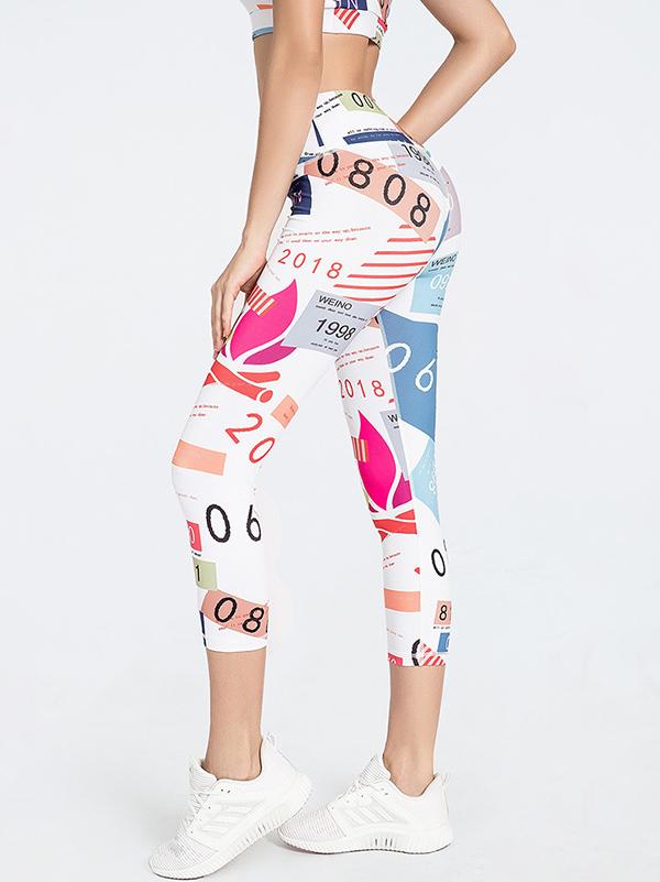 Printed Contract Color Sports Tanks Yoga Suits