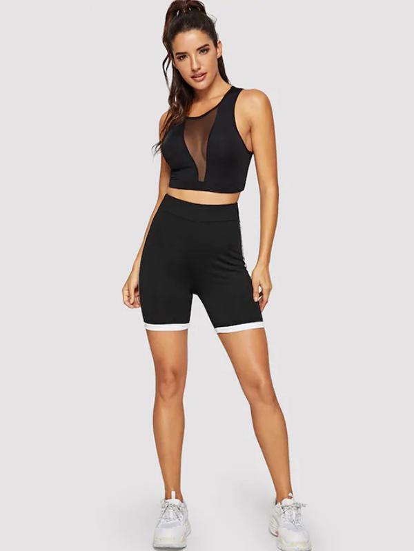 Wrap High-Waisted Lace-Up Sports Shorts