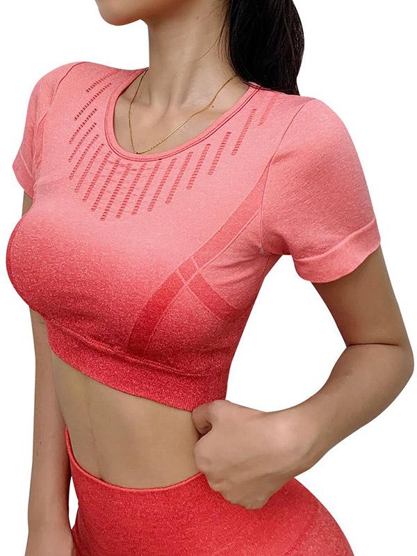 Gradient Wrap Breathable Yoga Tees