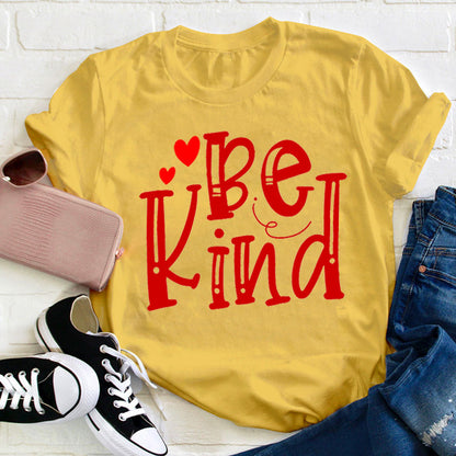 Be Kind Red Heart Teacher T-Shirt