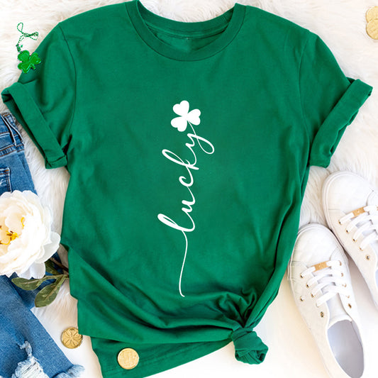Clover Flower Lucky Stem Teacher T-Shirt