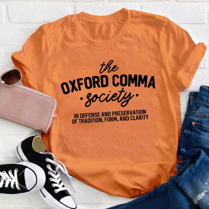 The Oxford Comma Society Teacher T-Shirt