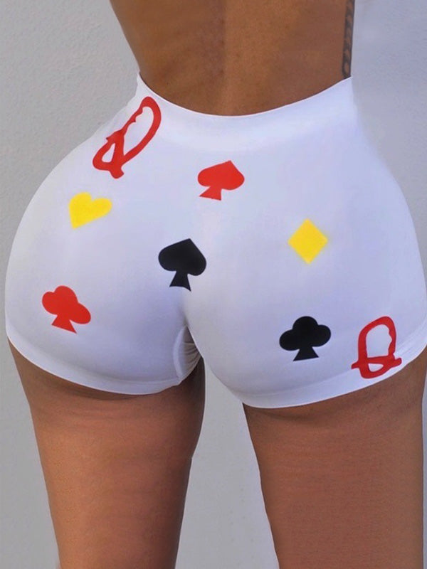 Card Printing Buttock Lifting Tight Fitting Nightclub Style Short