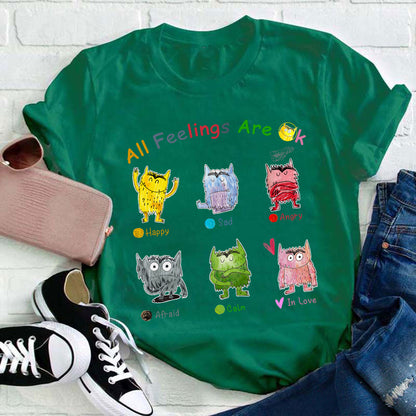 All Feelings Are Ok Monster Teacher T-Shirt