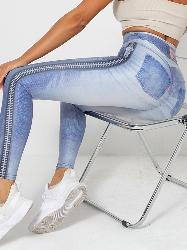 Skinny Wrap High-Waisted Printed Leggings