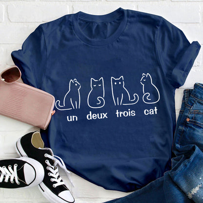 Un Deux Trois Cat French Teacher T-Shirt