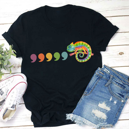 Comma Comma Chameleon Teacher T-Shirt
