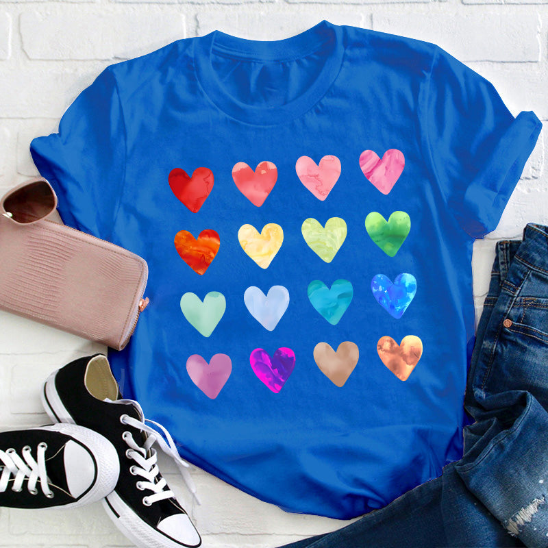 Colorful Love Combination Teacher T-Shirt