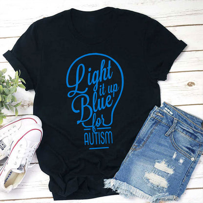 Light It Up Blue For Autism Teacher T-Shirt