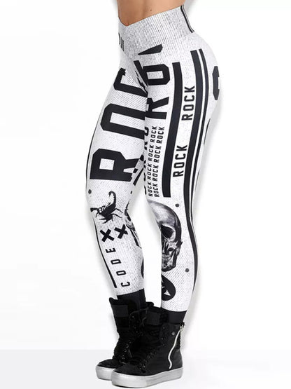 Halloween Skull Print Sports Leggings