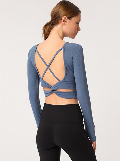 Backless Belt Crossed Sports Tees