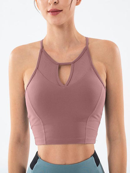 Mesh Hollow Gathered Shockproof Sports Bra