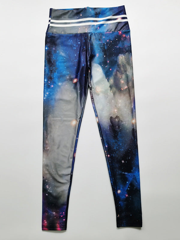 Starry Sky Printed High Waist Sports Yoga Leggings