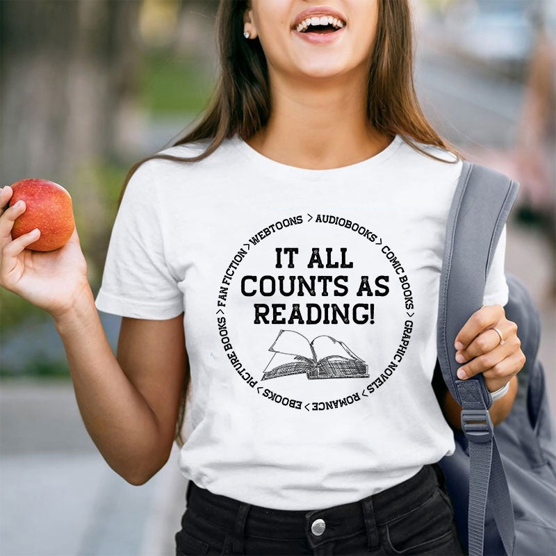 It All Counts As Reading Teacher T-Shirt