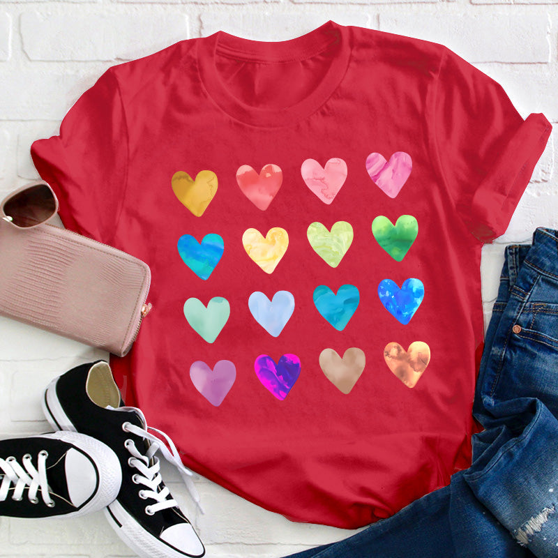 Colorful Love Combination Teacher T-Shirt
