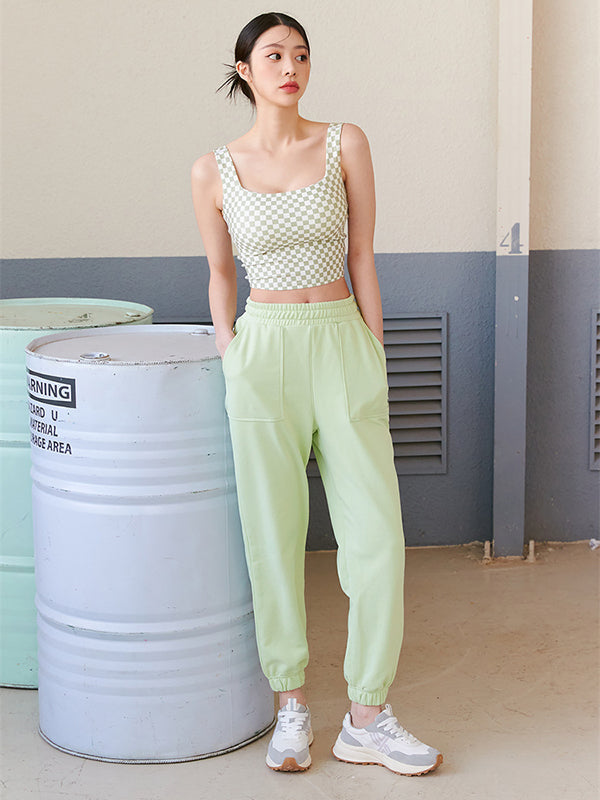 Printed Checkerboard Yoga Tank