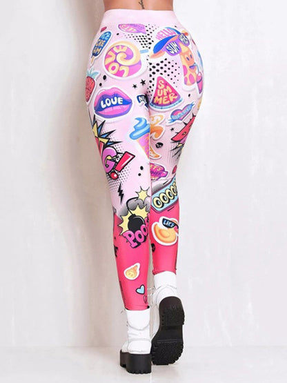 Printed High Waisted Flexible Sports Leggings