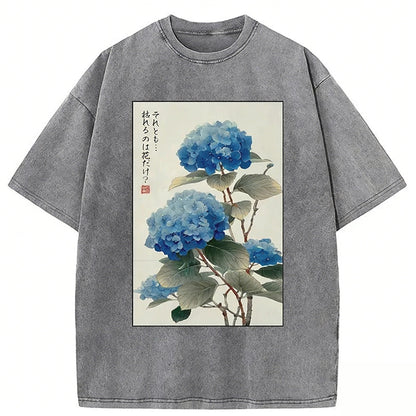 Ukiyoe Hydrangeas: A Reflection Of The Soul Washed T-shirt