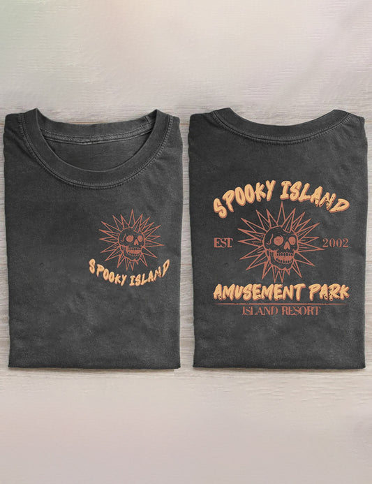 Spooky Island Retro Halloween Movie T-Shirt