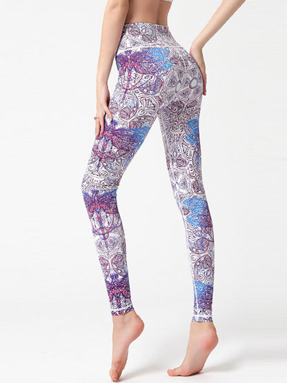 High-Waist Printed Sports Leggings