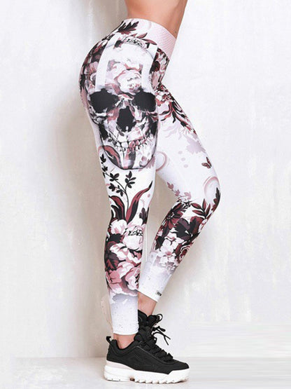 Skinny Skull Print Yoga Bottoms Leggings