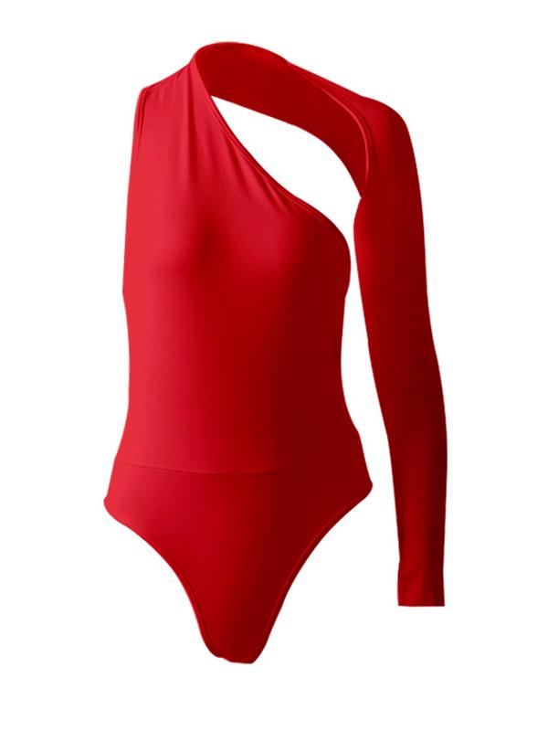 Sexy Solid Color Wrap Backless Bodysuits