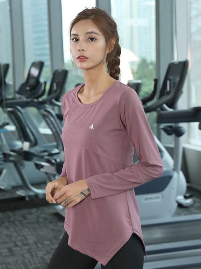 Solid Long Sleeveless Cropped Yoga Tops